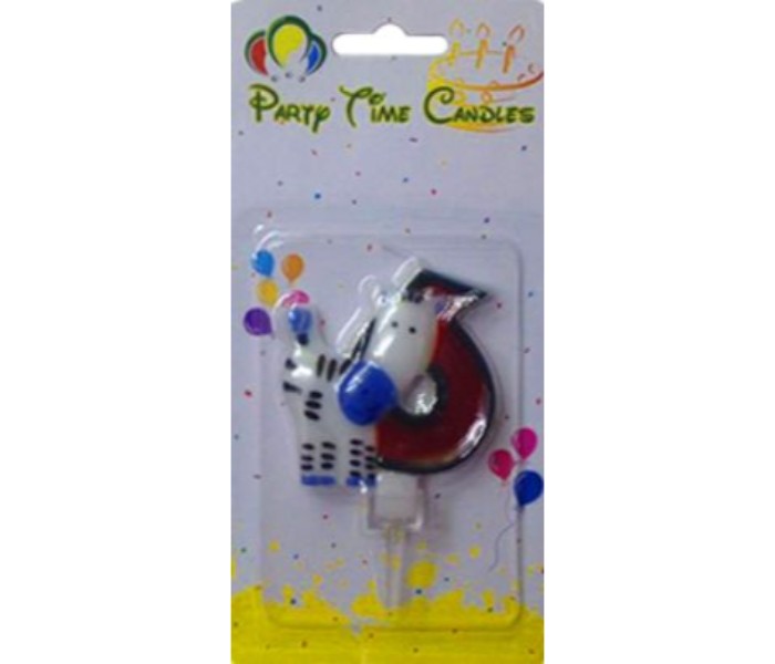 Party Time M116 Animal Birthday Candle 6 Multicolor - Zoom Image