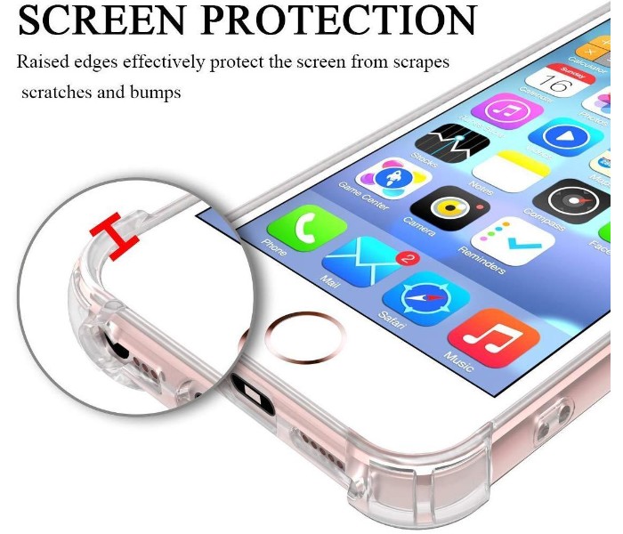 Shockproof Silicone TPU Transparent Back Case For iPhone 5G, 5S and SE STHC43 Clear - Zoom Image 1