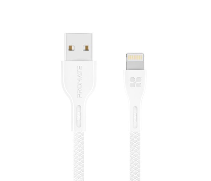 Promate Powerbeam-i Lightning to USB-A Charging Cable - 1.2 Metre, White - Zoom Image 7