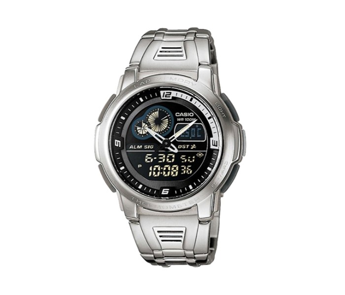 Casio AQ-F102WD-1BDF Mens Casual Analog and Digital Watch Silver - Zoom Image 3