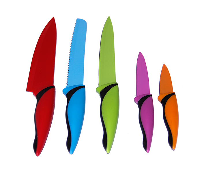 Taqdeer KN-9303 Non Stick Kitchen Knives Set - 5 Pieces - Zoom Image 1