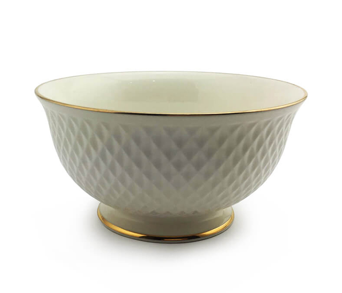 Qualitier QA-IP3307 15 CM E'Clat Gold Border Cereal Bowl - White - Zoom Image