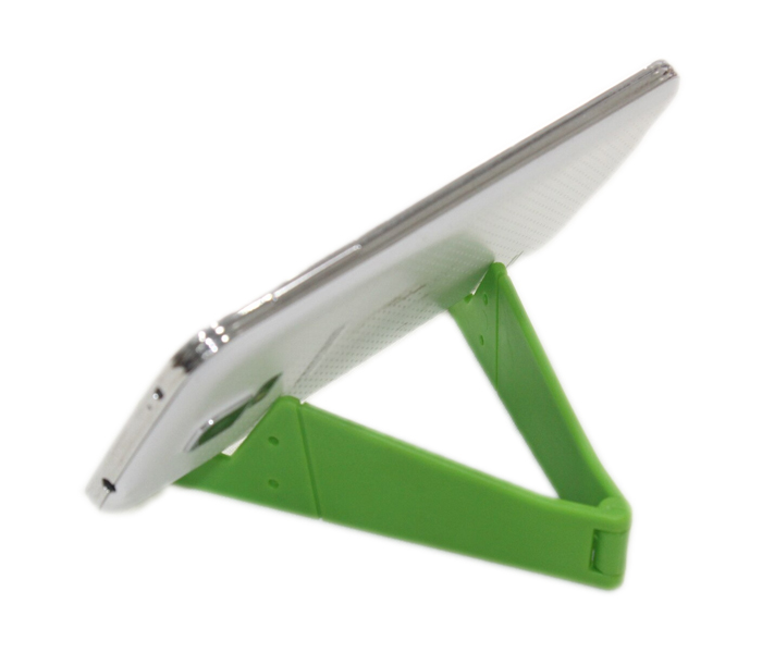 Universal Foldable V Shape Desk Stand Holder For Smartphones & Tablets - Green - Zoom Image