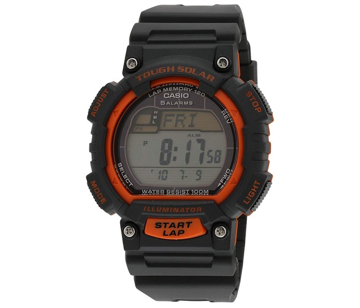 Casio STL-S100H-4AVDF Mens Sports Watch Black and Orange - Zoom Image