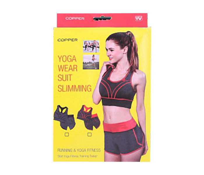 HS378 Copper Slimming Running & Yoga Fitness Wear Suit - Red - Zoom Image 4