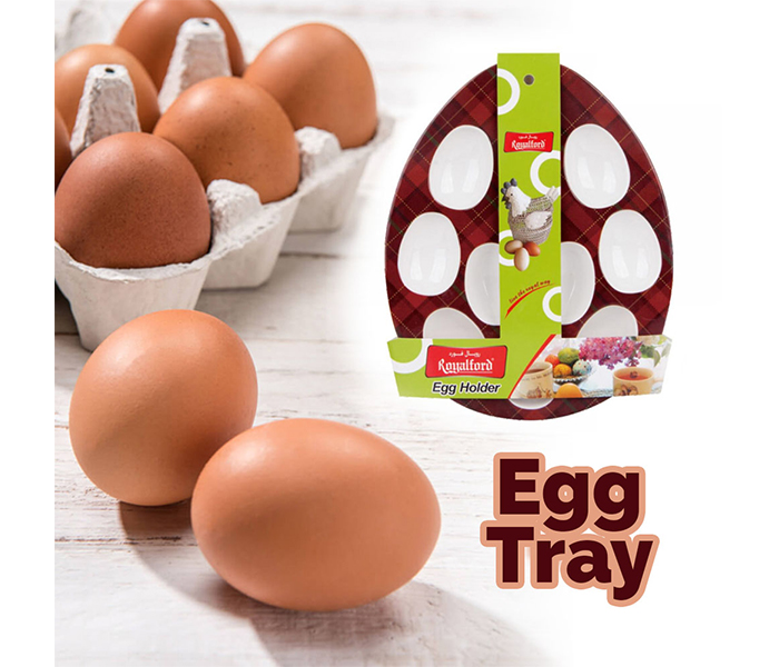 Royalford RF6735 Melamine Egg Tray - Red & White - Zoom Image 1