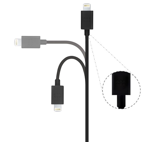 Promate LinkMate-LT USB Data & Charge Cable with Lightning Connector - Black - Zoom Image 2