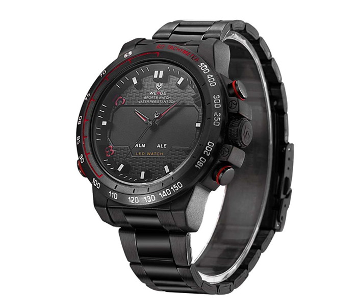 Weide WH-6102MB Analog and LED Digital Watch Black and Red - Zoom Image 3