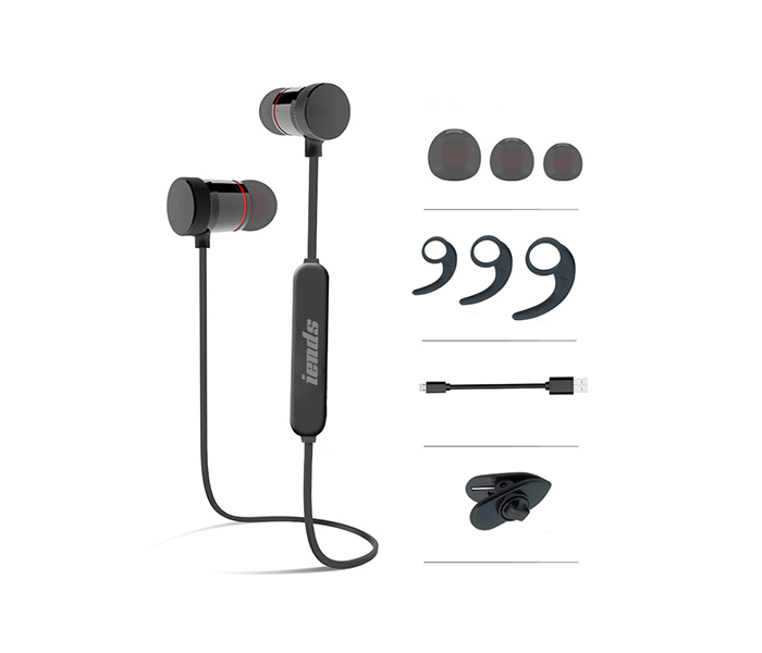 iends IE-HS674 Sports Bluetooth In-Ear Headphone - Black - Zoom Image 1