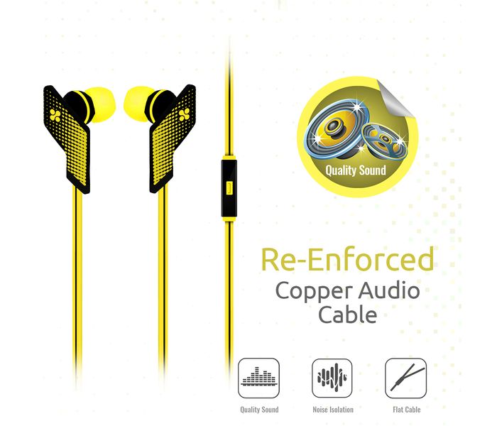 Promate Swank Ergonomic Comfort Fit Stereo Headset with Noise Isolation, Yellow - Zoom Image 3