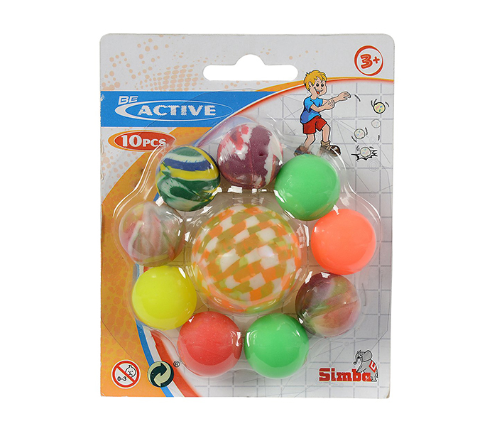 Simba 107353229 10 Pieces Be Active Bouncing Balls Set - Zoom Image 1