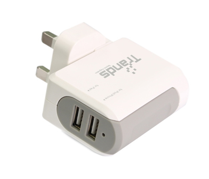 Trands TR-PC8361 Dual USB Port Wall Charger - White - Zoom Image 3