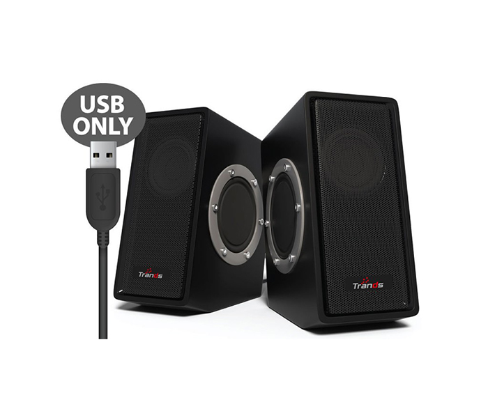 Trands TR-SP3405 Extended Compatibility 2.0 Channel Stereo Loud Speaker - Black - Zoom Image 2