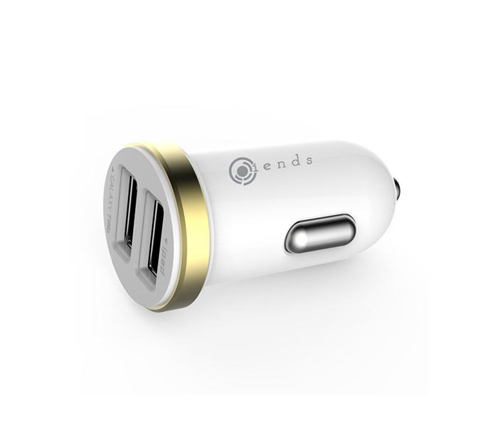 iends IE-AD498 Dual Port USB Car Charger - White - Zoom Image 3