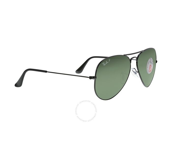 Ray-Ban 0RB3025 002/58 Aviator Black Frame & Green Mirrored Sunglasses for Unisex - Zoom Image 2