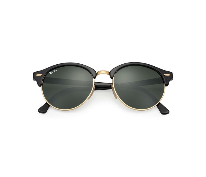 Ray-Ban RB424690151 Round Black Frame & Classic Green Mirrored Sunglasses for Women - Zoom Image 1