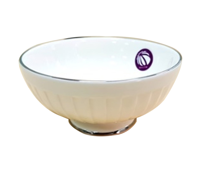 Qualitier QA-IP-1007 15.5 CM Drape Platinum Cereal Bowl - White - Zoom Image