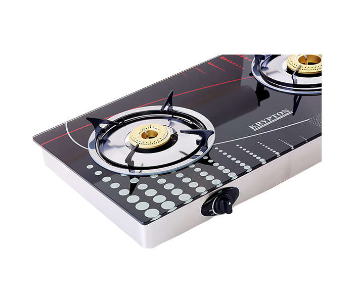 Krypton KNGC6014 Double Burner Gas Stove with Glass Top - Zoom Image 1