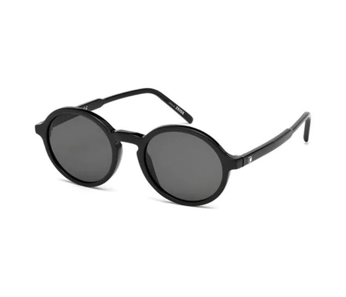 Mont Blanc MB601S 01A Round Black Frame & Black Mirrored Sunglasses for Men - Zoom Image