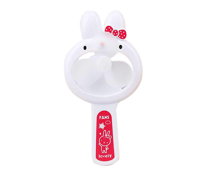 Zen Mini Cute Summer Hot Rabbit Hand Pressure Fan - White - Zoom Image