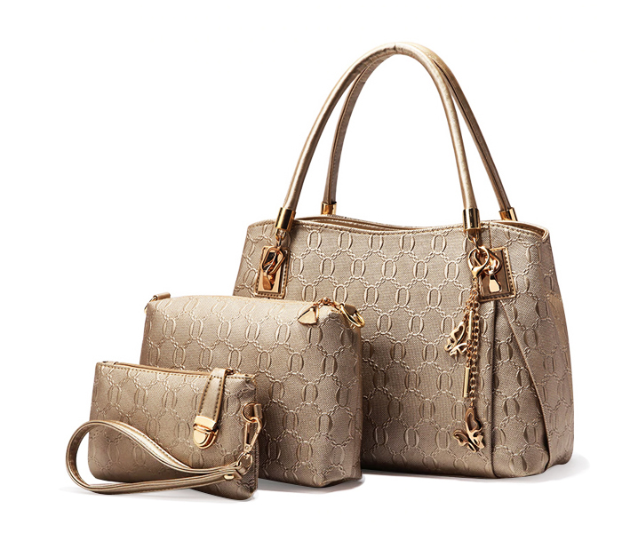 Ellen EL08 Female Large Capacity Casual Tote Handbags 3Pcs - Gold - Zoom Image