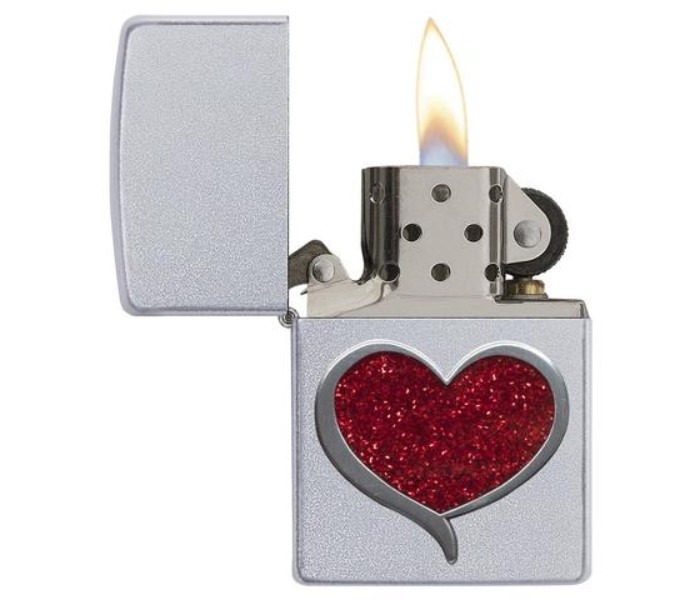 Zippo 29410 205 Glitter Heart Lighter Silver - Zoom Image 1