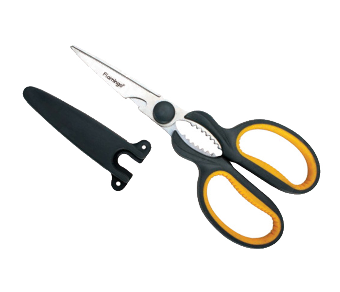 Flamingo FL2308SR 23cm KItchen Scissor - Grey & Yellow - Zoom Image