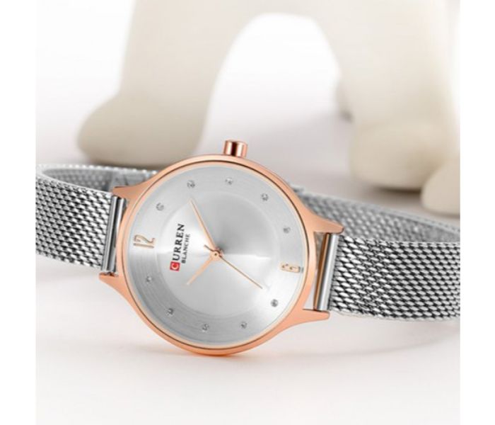 Curren 9036 Analog Quartz Watch For Women Silver and Gold - Zoom Image 2