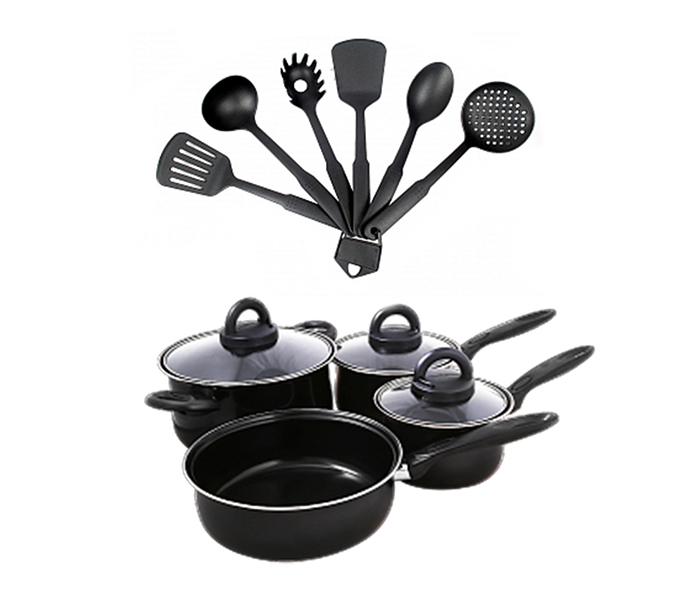 Olympia OE-005-13 13 Pieces Non-Stick Cookware Set - Black - Zoom Image 1