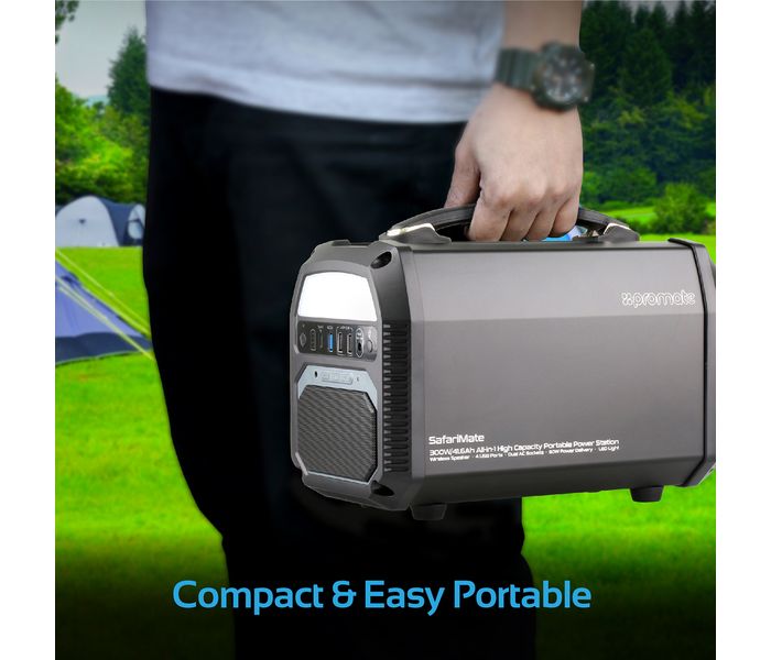 Promate Safarimate 300W 41.6Ah All in 1 High Capacity Portable Power Station, Black - Zoom Image 9