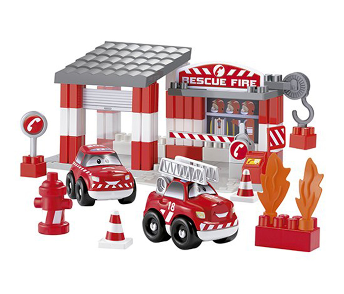 ECOIFFIER 3080 59 Pieces Abrick Fast Car Fire Station - Zoom Image 1