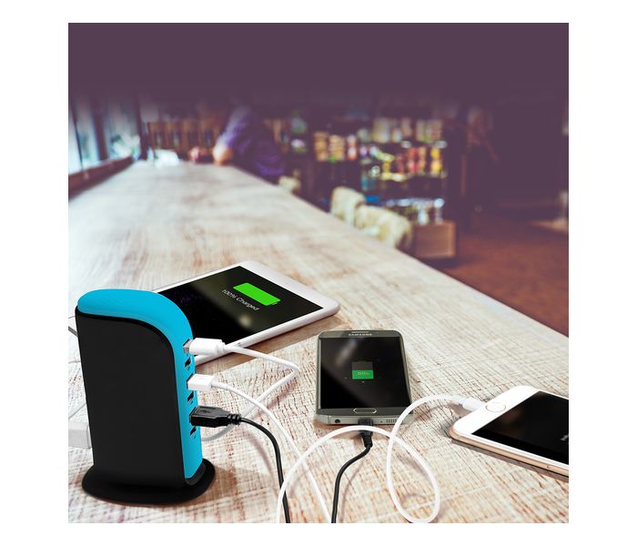 Promate PowerBase 8000mAh Ultra Fast AC Charging Station with 6 USB Ports, Black - Zoom Image 3