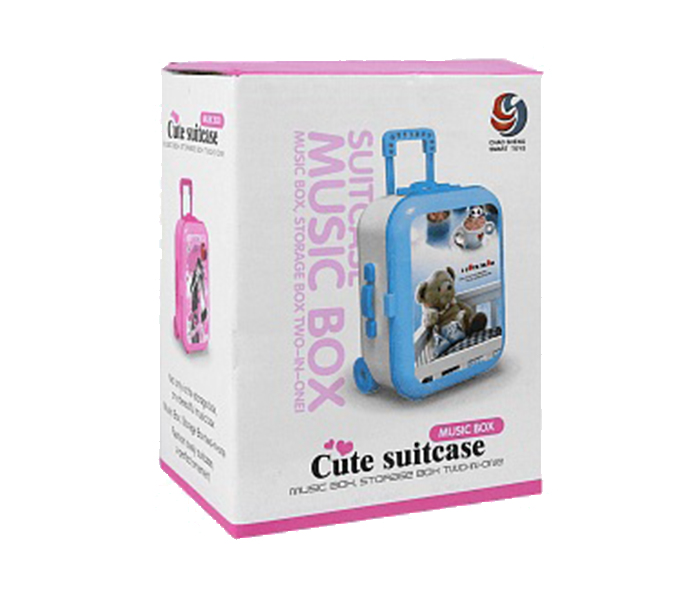 Cute Suitcase Musical Jewellery Storage Box, Blue - Zoom Image 4