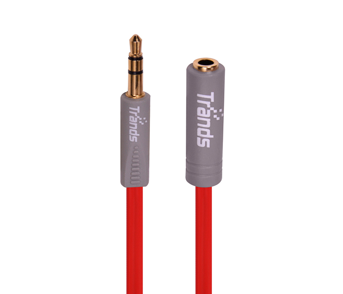 Trands TR-CA48243 Aux 3.5 mm Male to Female Cable - Red - Zoom Image 2