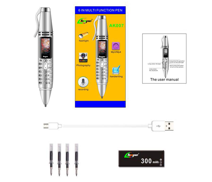 HOPE AK007 Multifunction 6 in 1 Camera MobilePhone Pen – Silver - Zoom Image 6