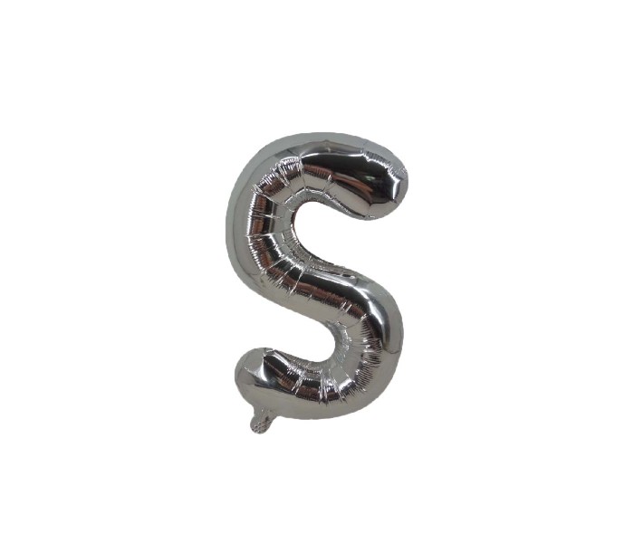 Party Time S-S-803409 Letter S 16 Inch Foil Balloon Silver - Zoom Image