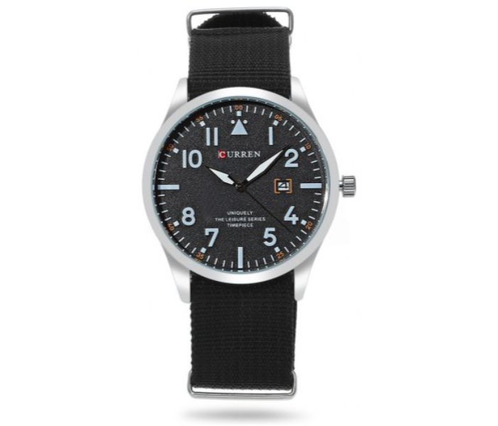 Curren 8268 Canvas Quartz Watch For Men Black - Zoom Image