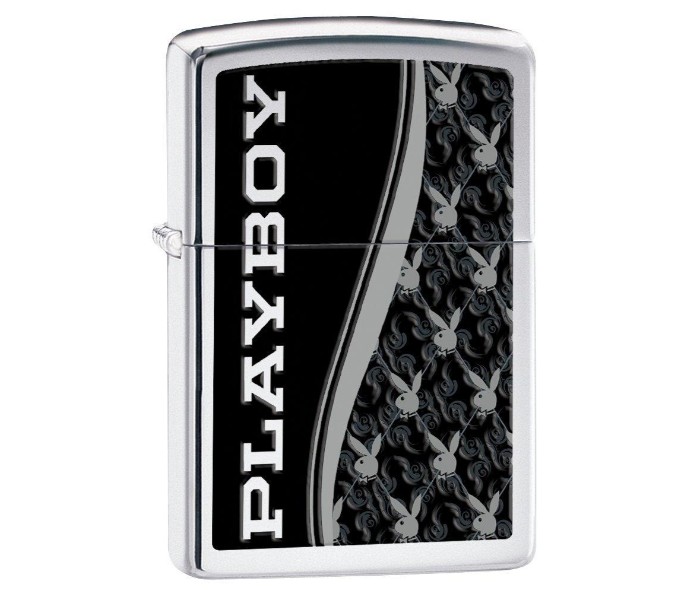 Zippo 28429 Playboy Luxury Lighter Black & Silver - Zoom Image