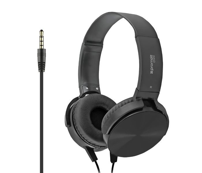 Promate Chime Rotatable Over-The-Ear Wired Stereo Headset with Built-In Mic, Black - Zoom Image 7