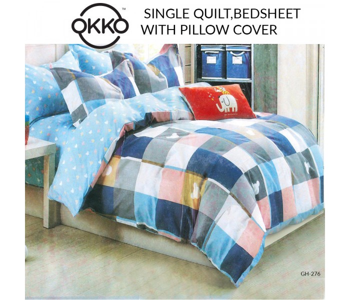 Okko OK33841 Single Quilt, Bedsheet with Pillow Cover Multicolor - Zoom Image 2