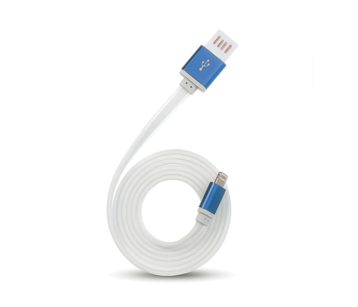 iends IN-CA4246 Flat Lightning USB Cable - White - Zoom Image 1