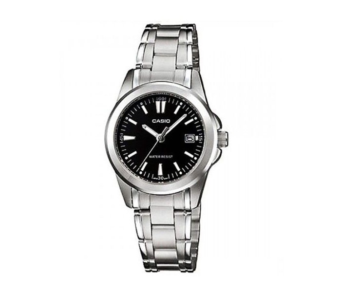 Casio LTP-1215A-1A2DF (CN) Womens Analog Watch Black and Silver - Zoom Image