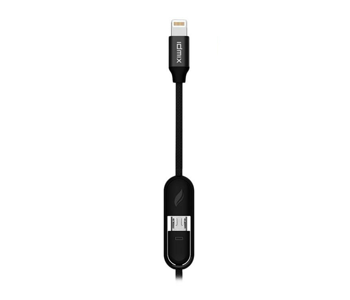 Idmix DL05 2-in-1 Micro to MFI Cable - 1.2 Meter, Black - Zoom Image 3