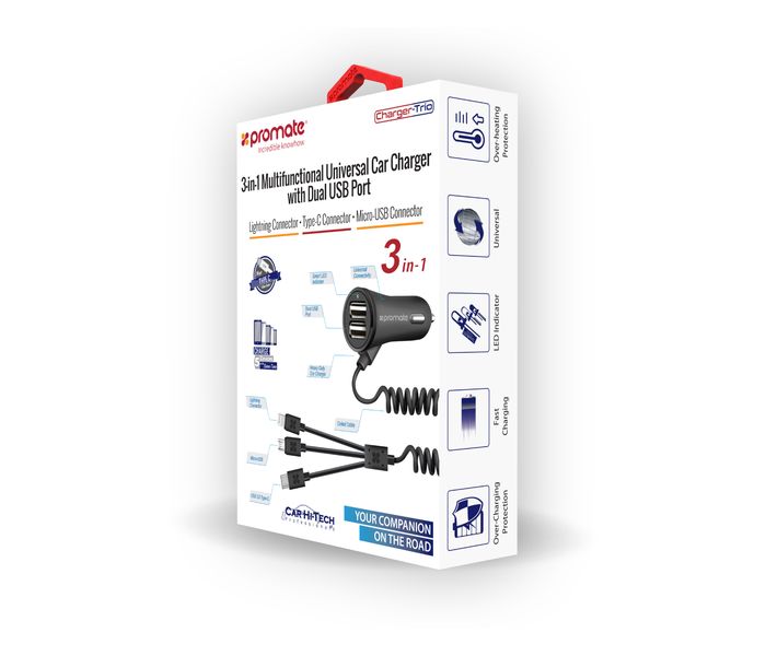 Promate Charger-Trio 3 in 1 Multifunctional12062