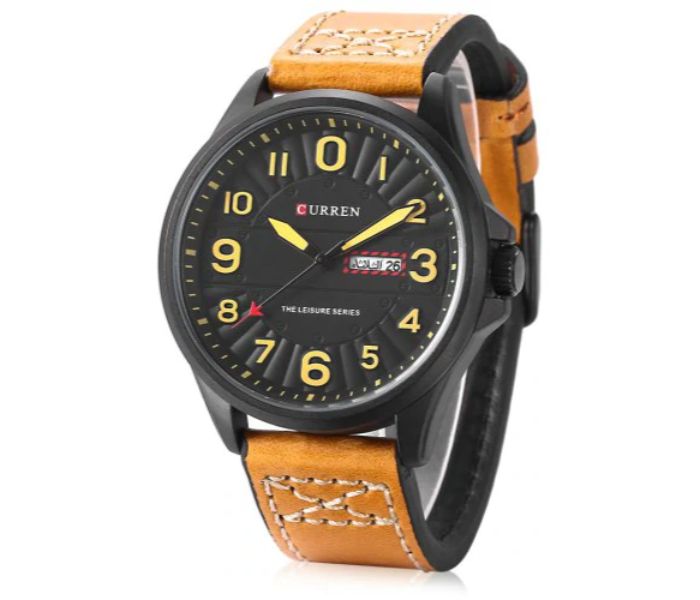 Curren 8269 Analog Quartz Watch For Men Brown and Black - Zoom Image 1