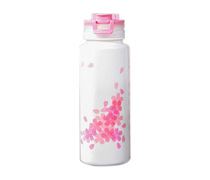 Delcasa DC1031 800 ML Blossom Water Bottle - White & Pink - Zoom Image