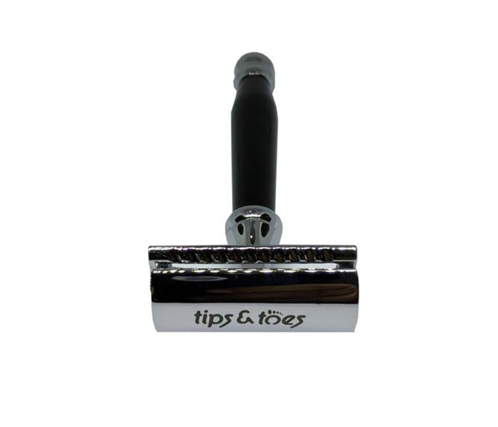 Tips & Toes TT-673 Stainless Steel Double Edge Safety Razor - Polish & Black Coated - Zoom Image 3