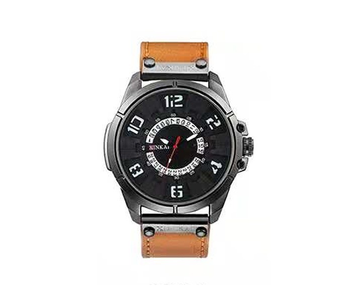 Xinkai IX-6868-3 Alexo Five  Jupings Fashion Leather Watch for Men Brown - Zoom Image