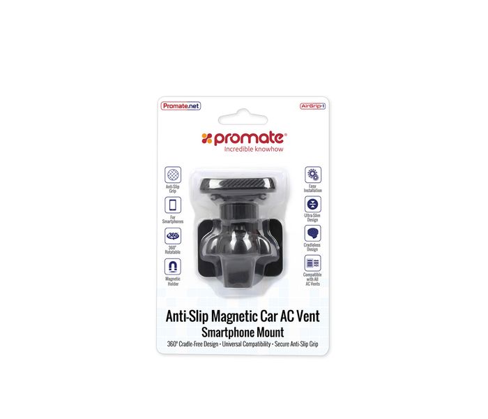 Promate Airgrip-1 Anti-Slip Magnetic Car AC Vent Smartphone Mount with Stron Grip - Blue - Zoom Image 6