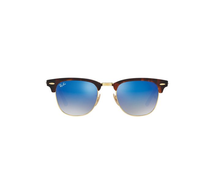 Ray-Ban RB30169907Q51 Clubmaster Gold, Tortoise Frame & Blue Gradient Flash Mirrored Sunglasses for Women - Zoom Image 1